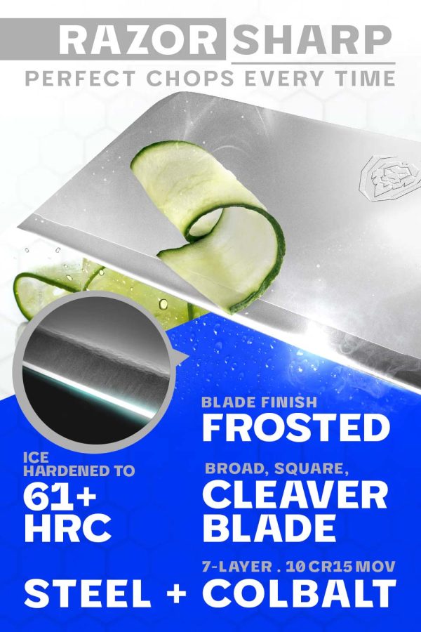 Cleaver Knife 7  |  Frost Fire Series | NSF Certified | Dalstrong © For Sale - Image 2