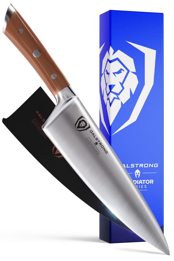 Chef Knife 8  | Orange ABS Handle | Gladiator Series | NSF Certified | Dalstrong © For Cheap
