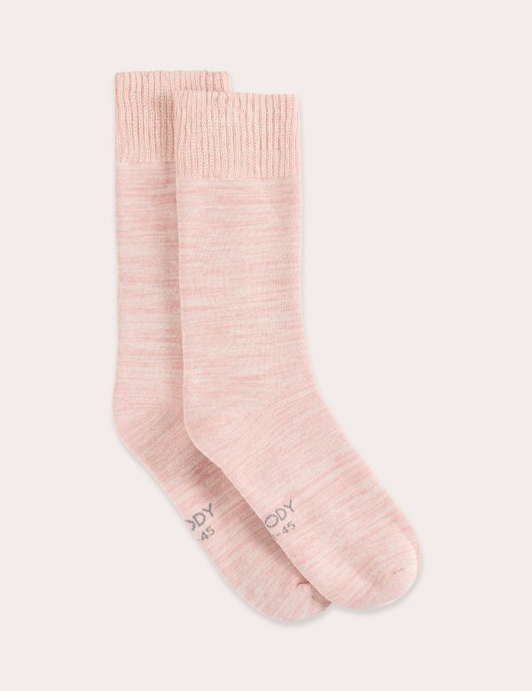 Chunky Bed Socks - Dusty Pink Marl For Cheap