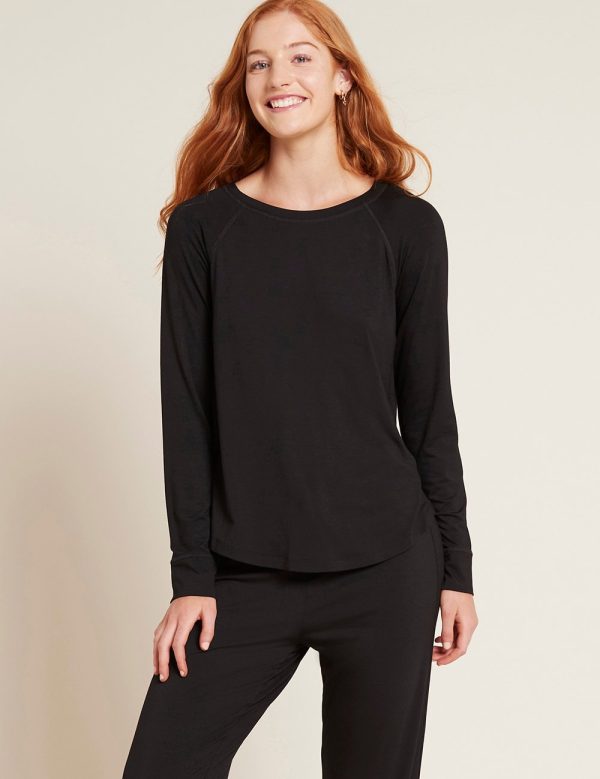 Goodnight Raglan Sleep Top - Black Supply