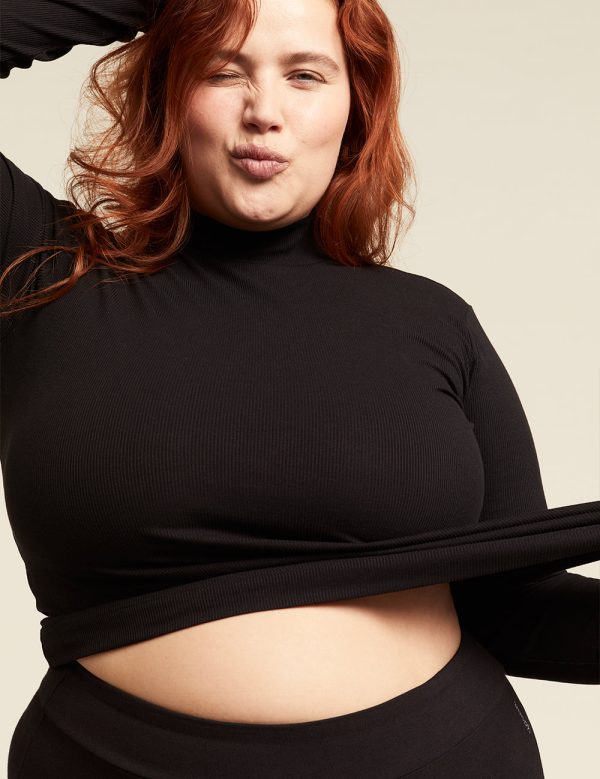 Women s Ribbed Turtleneck Top - Black Supply - Image 5