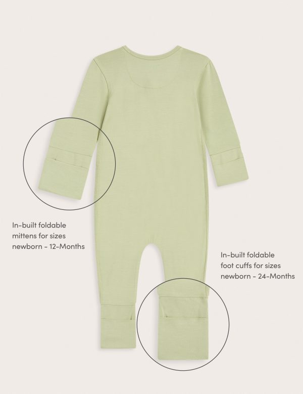 Baby Long Sleeve Romper - Sage Online - Image 3