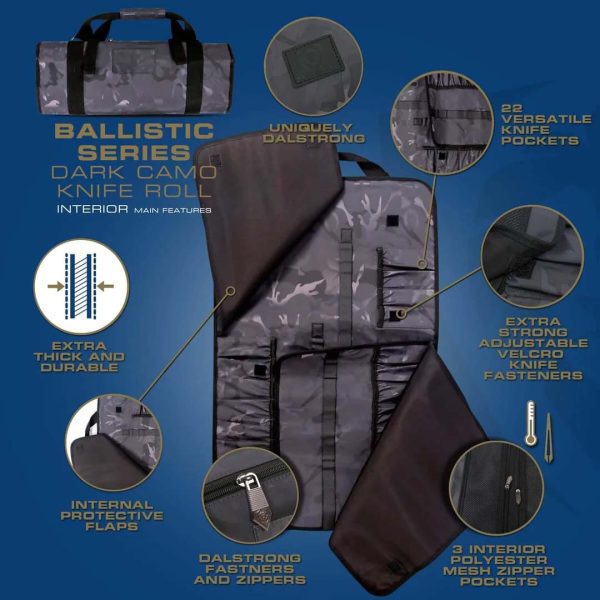 Premium Knife Roll | Dark Camo | Ballistic Series | Dalstrong © For Cheap - Image 2