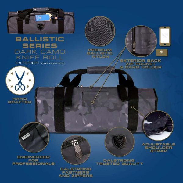 Premium Knife Roll | Dark Camo | Ballistic Series | Dalstrong © For Cheap - Image 3