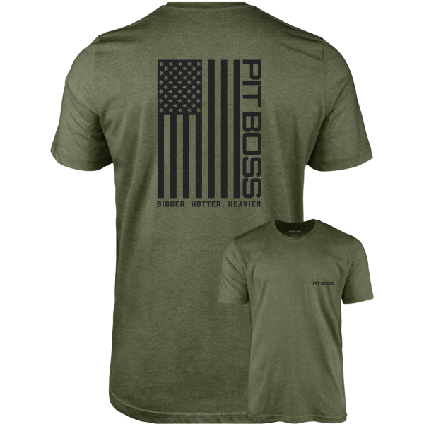 Pit Boss Vertical Flag Men’s T-Shirt - Military Heather Green Online Hot Sale