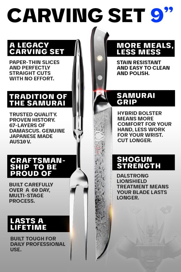 Carving Knife & Fork Set 9  | Shogun Series | ELITE | Dalstrong © For Cheap - Image 5