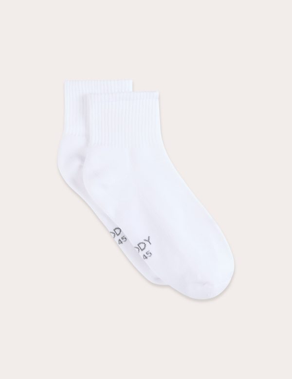 Cushioned Quarter Crew Socks - White For Cheap