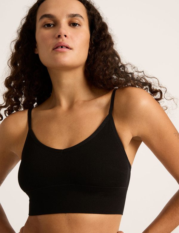 LYOLYTE Ribbed Low Back Bra - Black For Cheap - Image 4