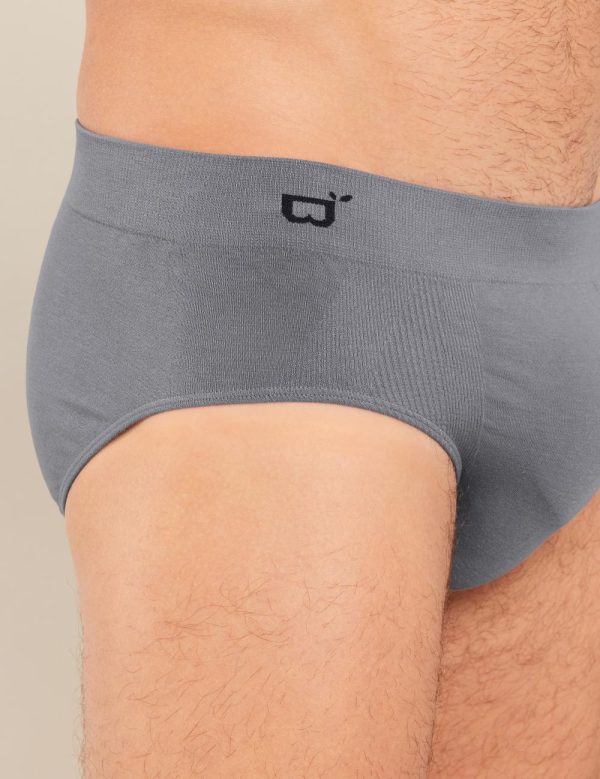 Men s Seamfree Briefs - Charcoal For Sale - Image 5